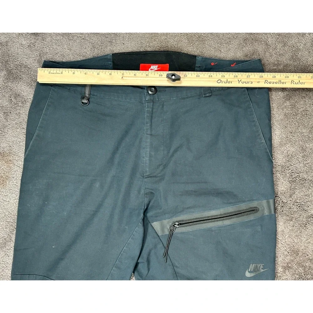 Nike Bonded Woven Pants Mens 34 Green Solid Tech Bonded Pocket 727344-010